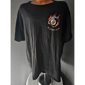 Men's Thirty Single 8 Ball Players Club Shirt Size 3X Large Black Short Sleeve
